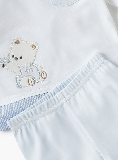 Giggles Bear Applique Long Sleeves T-shirt and Pyjama Set-baby-boys-clothing-nightwear-pyjamasets-image-6