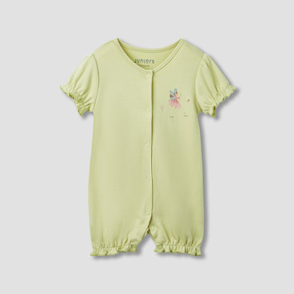 Juniors Fairy Print Romper with Puff Sleeves - Set of 2