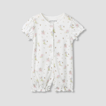 Juniors Fairy Print Romper with Puff Sleeves - Set of 2