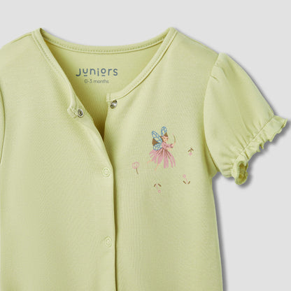 Juniors Fairy Print Romper with Puff Sleeves - Set of 2