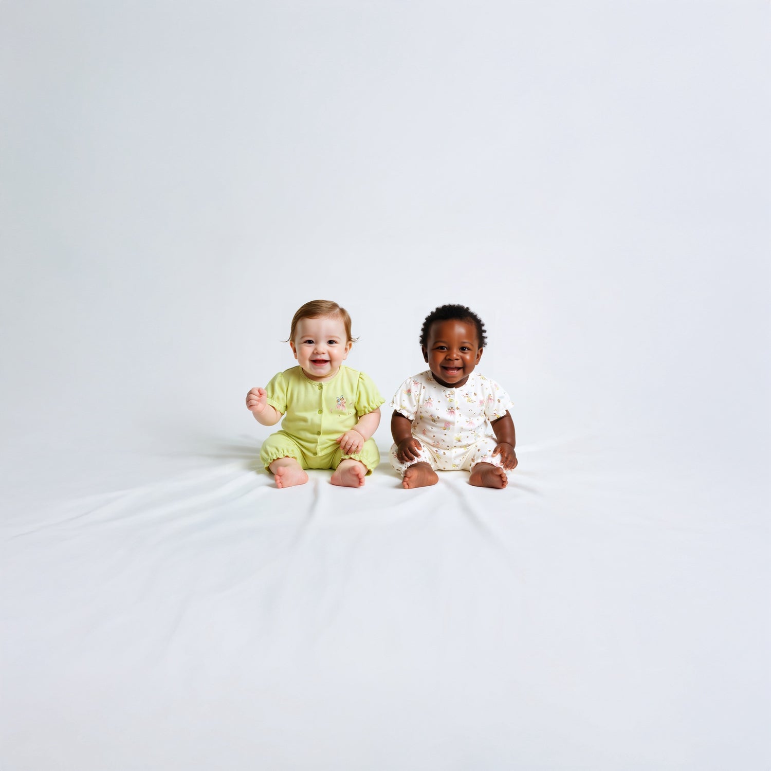 Juniors Fairy Print Romper with Puff Sleeves - Set of 2