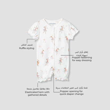 Juniors Assorted Romper with Puff Sleeves - Set of 2