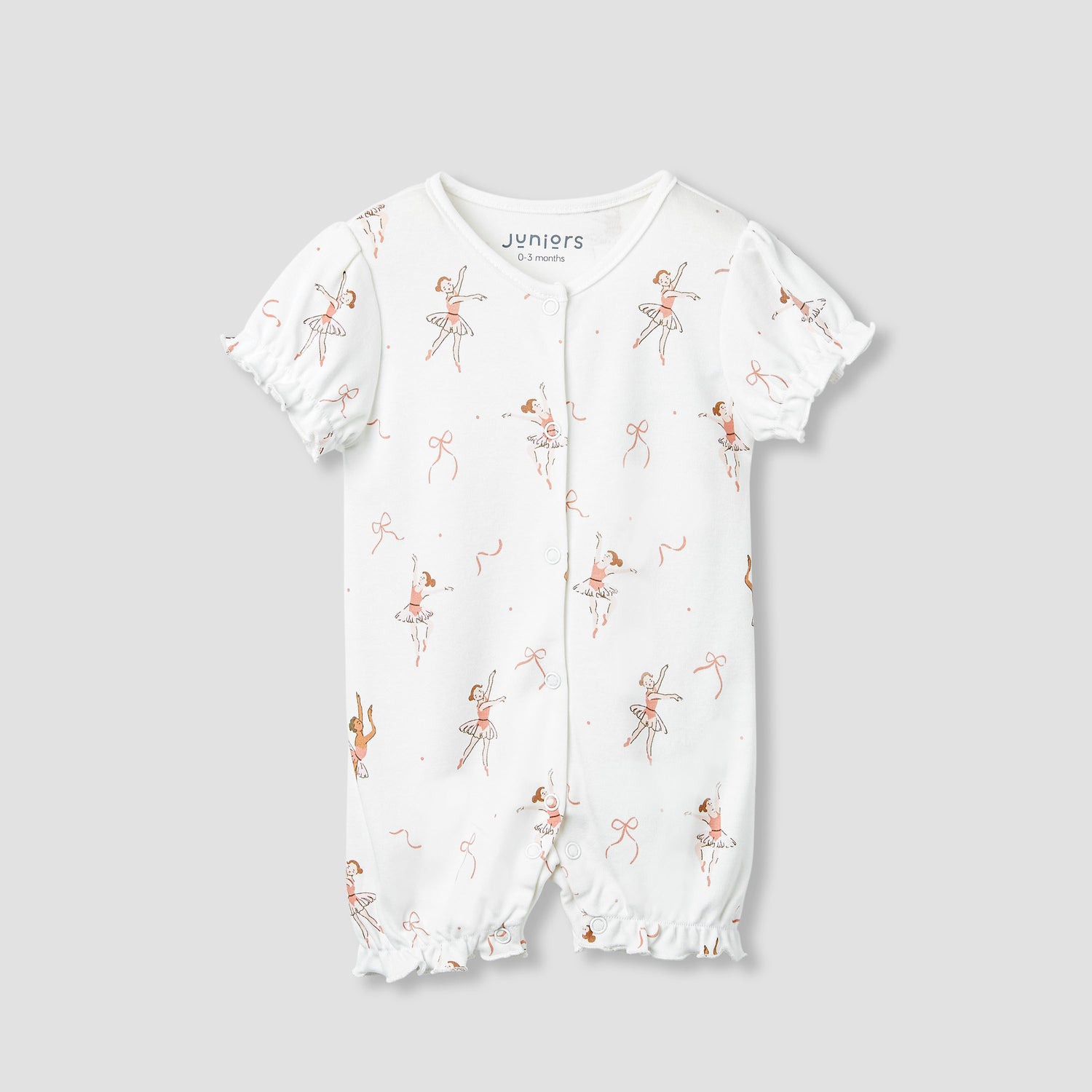 Juniors Assorted Romper with Puff Sleeves - Set of 2