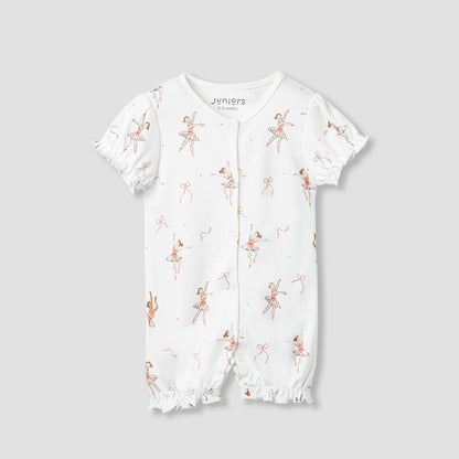 Juniors Assorted Romper with Puff Sleeves - Set of 2