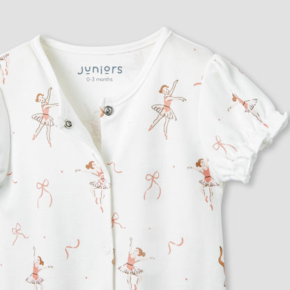 Juniors Assorted Romper with Puff Sleeves - Set of 2