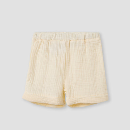 Juniors Cotton Collared Short Sleeves Shorts Set with Textured Design