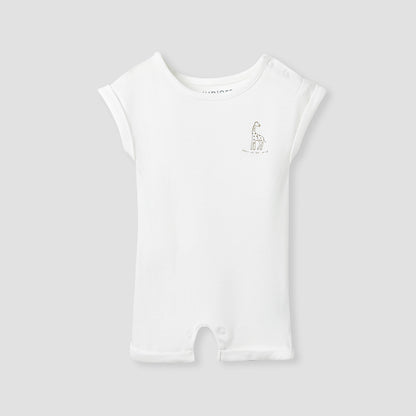 Juniors Giraffe Print Romper with Extended Sleeves - Set of 2