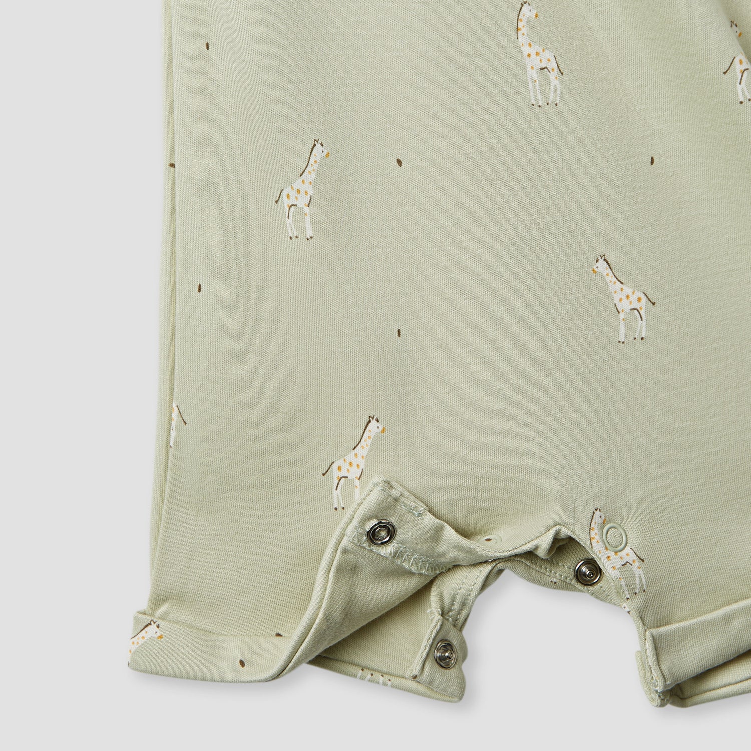 Juniors Giraffe Print Romper with Extended Sleeves - Set of 2