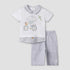 Giggles Cotton Collared Short Sleeves Pyjama Set with Elephant Print - White / 12-18 mths