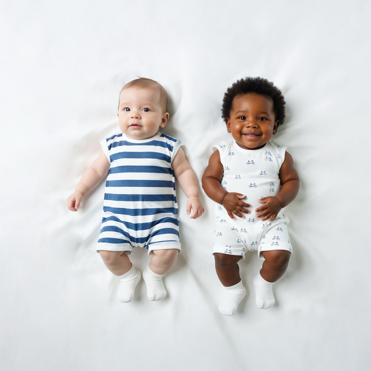 Juniors Printed Romper with Extended Sleeves - Set of 2
