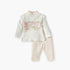 Giggles Printed Long Sleeves T-shirt and Pyjama Set - Pink / 12-18 mths