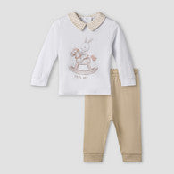 Giggles Cotton Collared Neck Long Sleeve Pyjama Set with Print-undefined-image-1