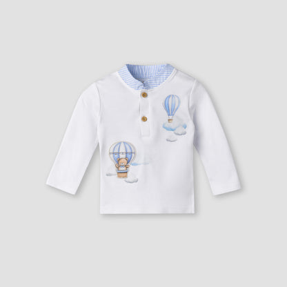 Giggles Cotton Mandarin Collar Long Sleeve Pyjama Set with Print