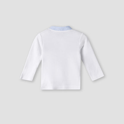 Giggles Cotton Mandarin Collar Long Sleeve Pyjama Set with Print