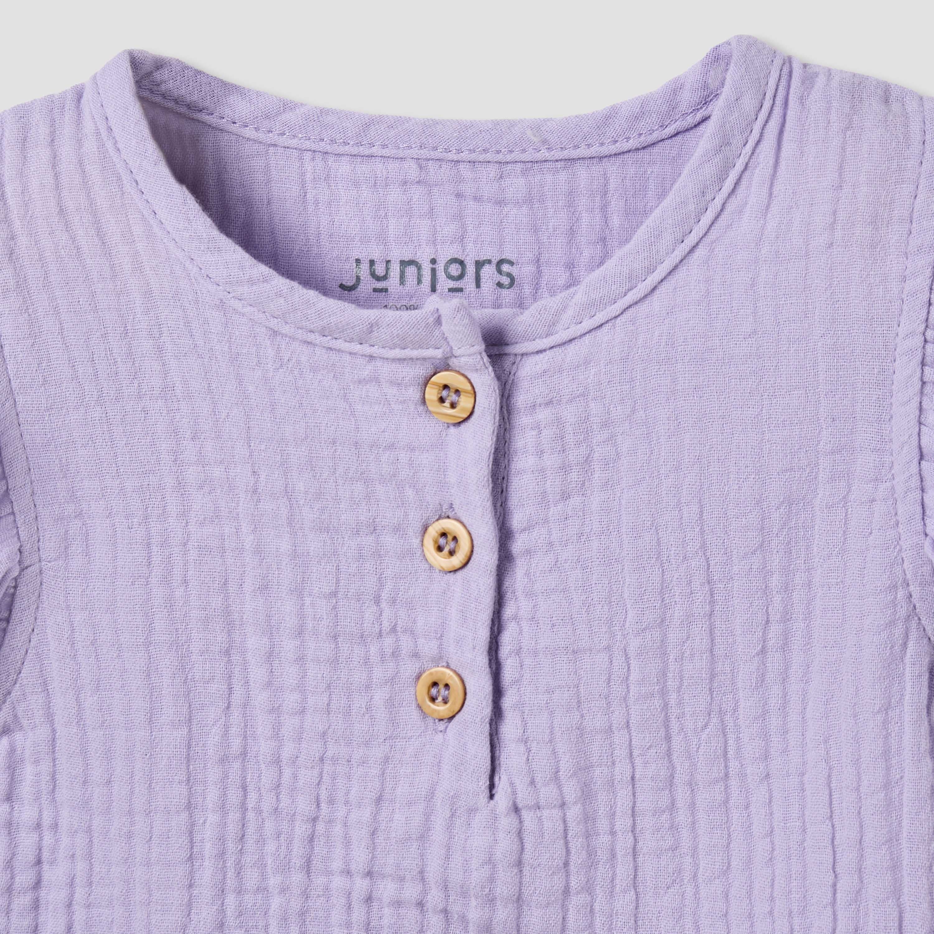 Juniors Cotton Round Neck Cap Sleeves T-shirt and Shorts Set with Ruffles