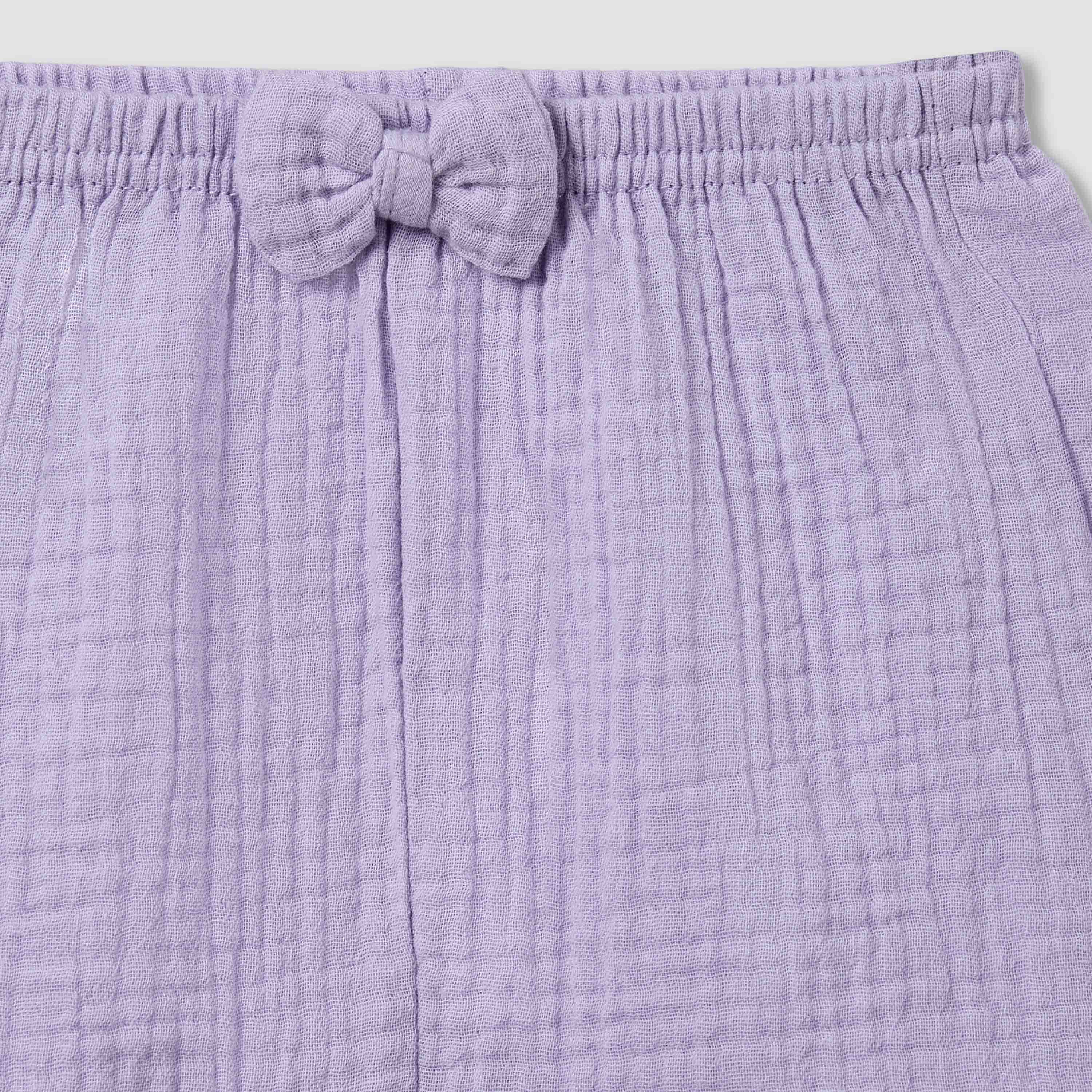 Juniors Cotton Round Neck Cap Sleeves T-shirt and Shorts Set with Ruffles