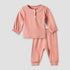 Giggles Henley Neck Long Sleeves Pyjama Set with Lace Trim