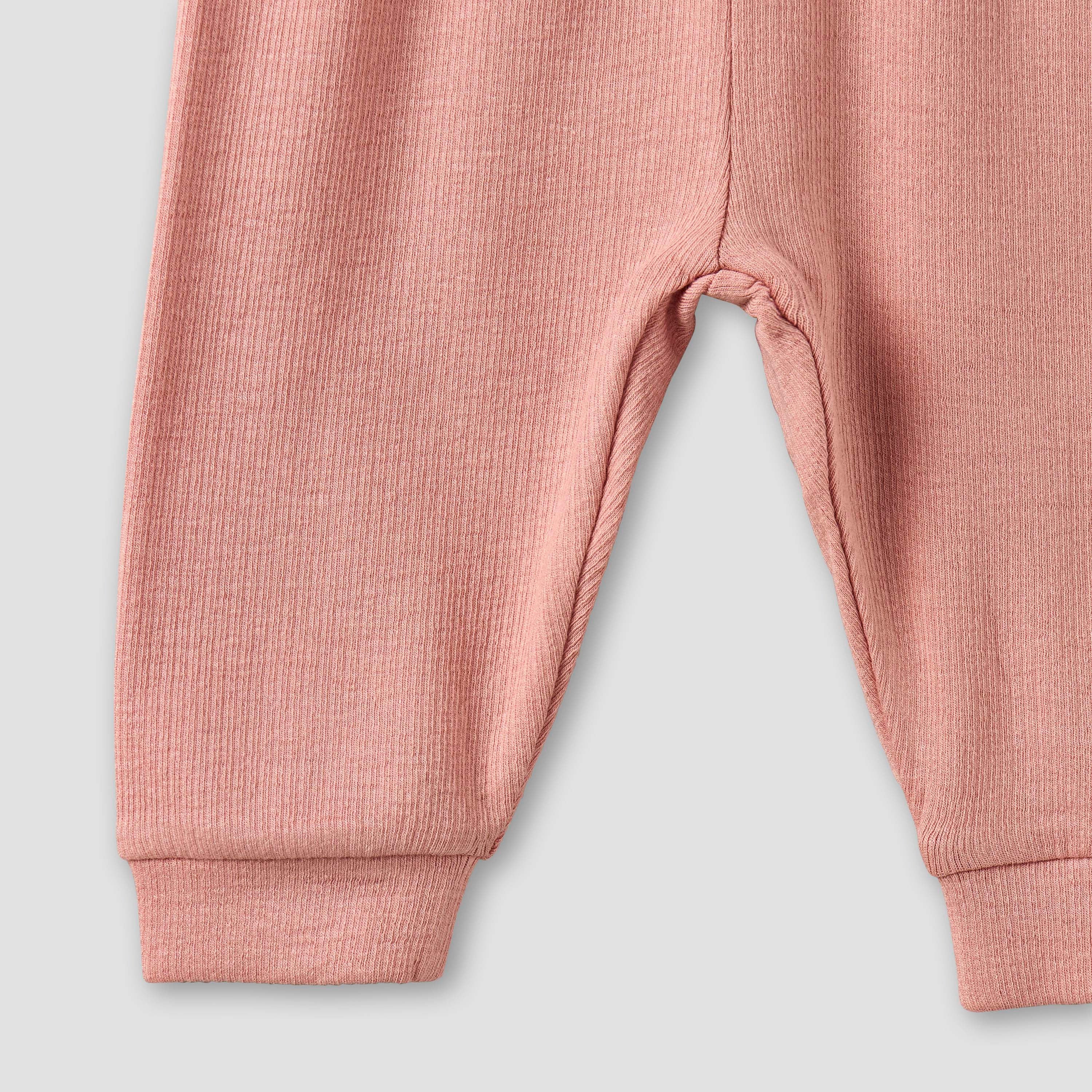 Giggles Henley Neck Long Sleeves Pyjama Set with Lace Trim