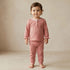 Giggles Henley Neck Long Sleeves Pyjama Set with Lace Trim - Pink / 12-18 mths