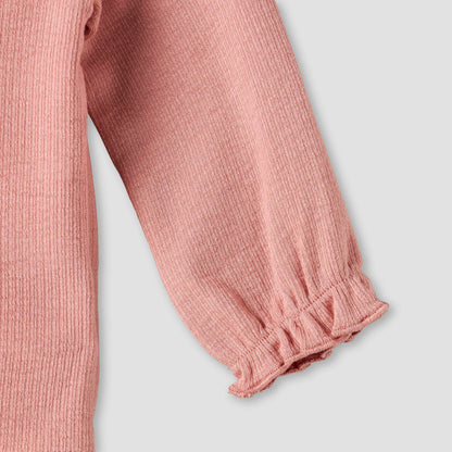 Giggles Henley Neck Long Sleeves Pyjama Set with Lace Trim