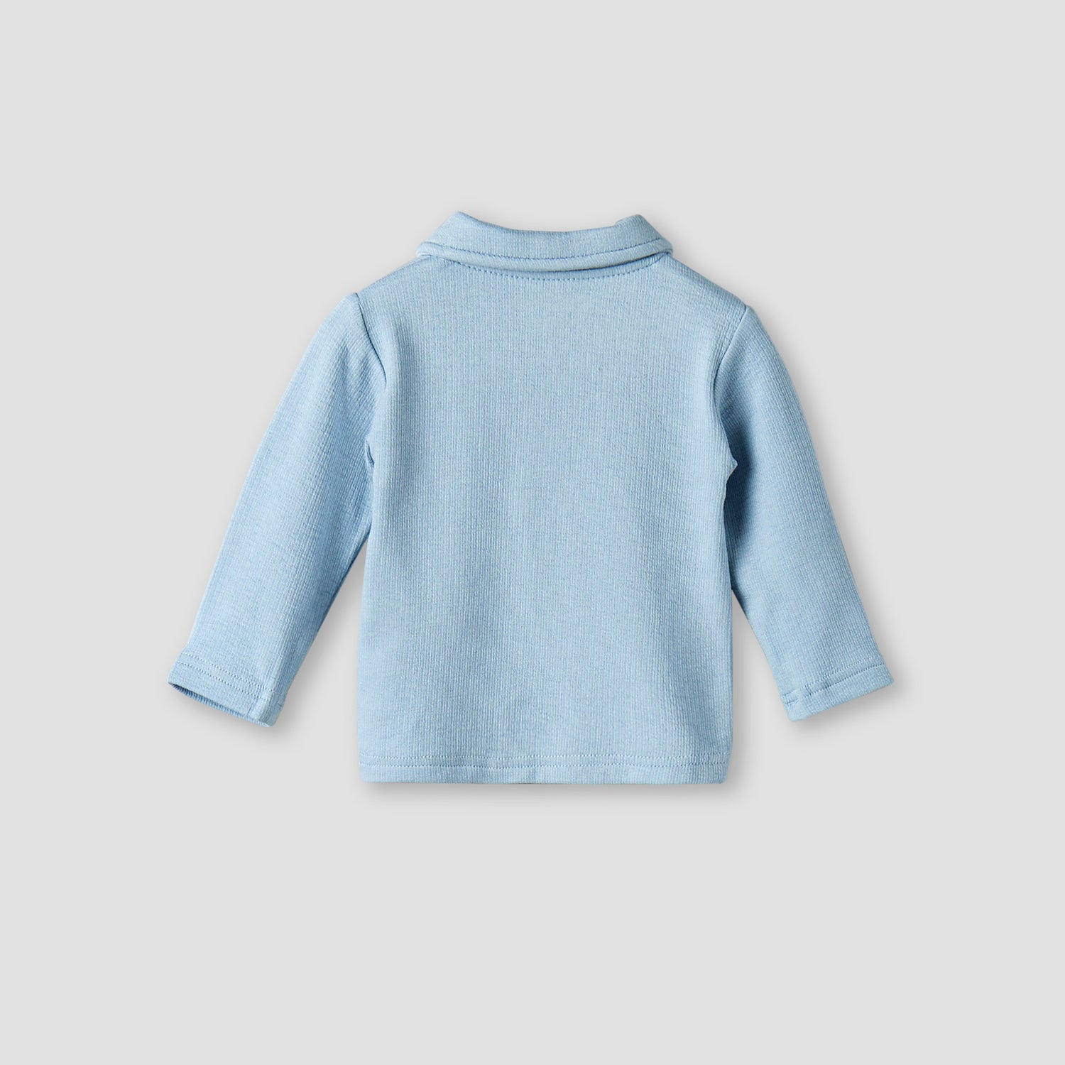 Giggles Collared Long Sleeves Pyjama Set with Ribbed Texture