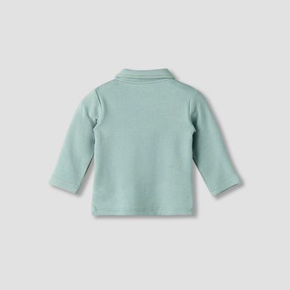 Giggles Collared Long Sleeves Pyjama Set with Ribbed Texture