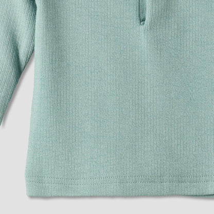 Giggles Collared Long Sleeves Pyjama Set with Ribbed Texture
