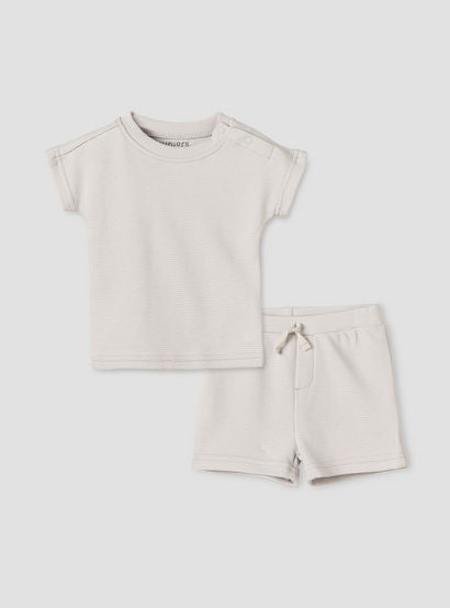 Juniors Crew Neck Short Sleeves T-shirt and Shorts Set with Elasticated Drawstring Closure-baby-boys-clothing-setsandcoords-image-1