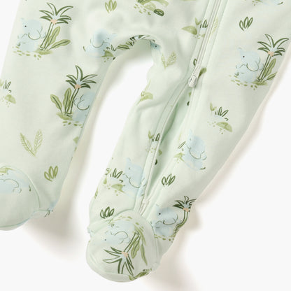 Juniors All-Over Print Sleepsuit with Collar and Long Sleeves