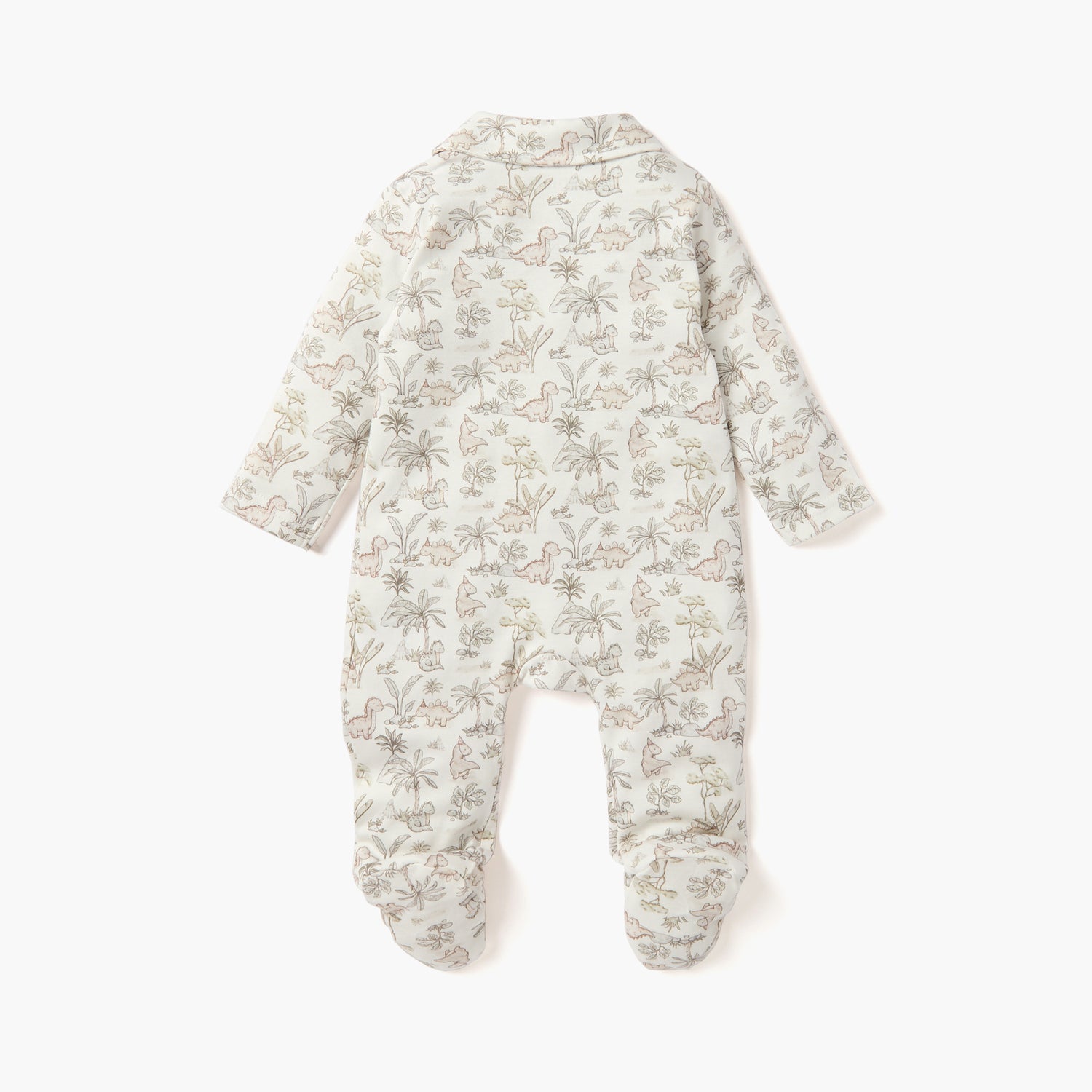 Juniors Dinosaur Print Sleepsuit with Collar and Zip Closure