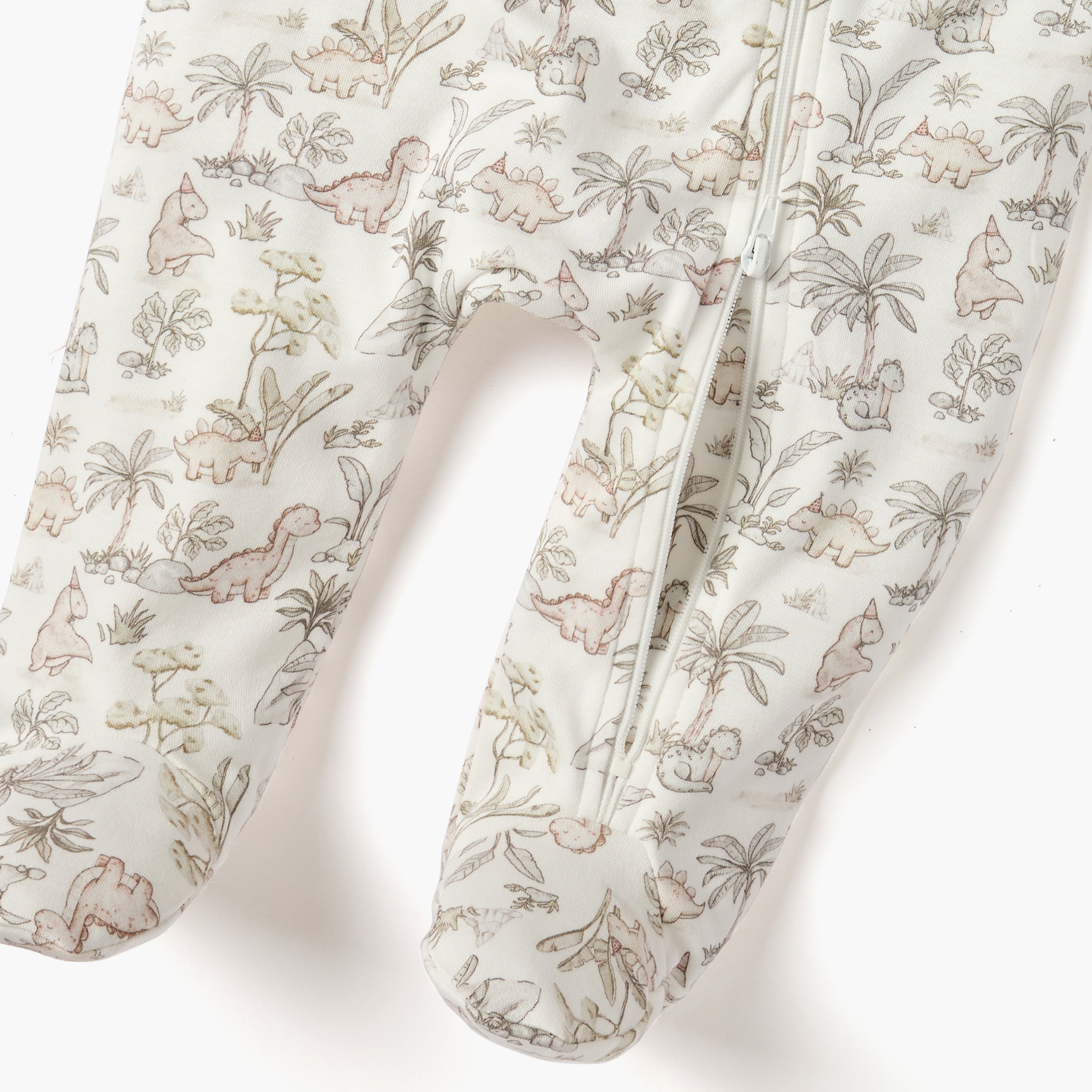 Juniors Dinosaur Print Sleepsuit with Collar and Zip Closure