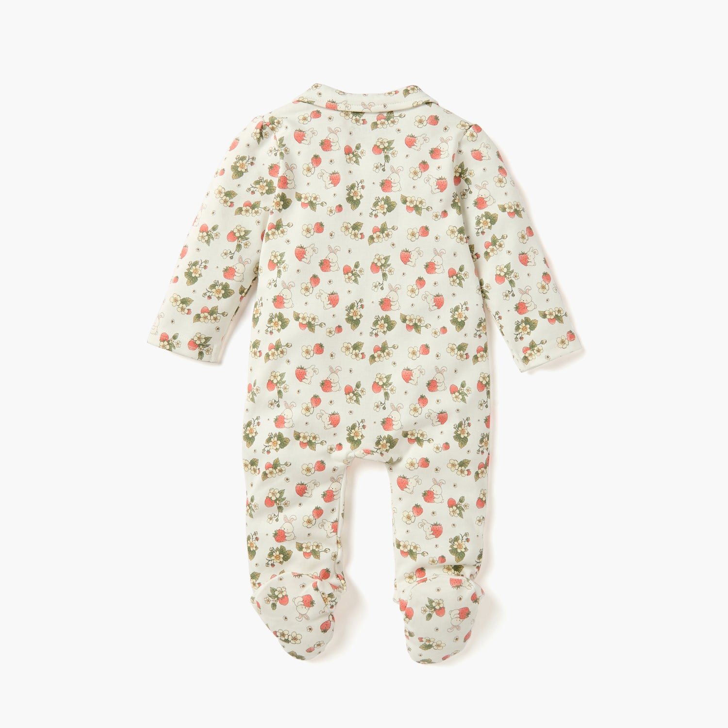 Juniors Bunny Print Sleepsuit with Collar and Zip Closure