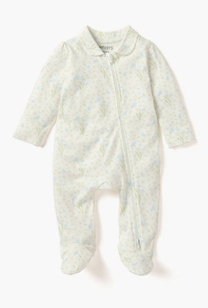 Juniors Printed Sleepsuit with Collar and Zip Closure