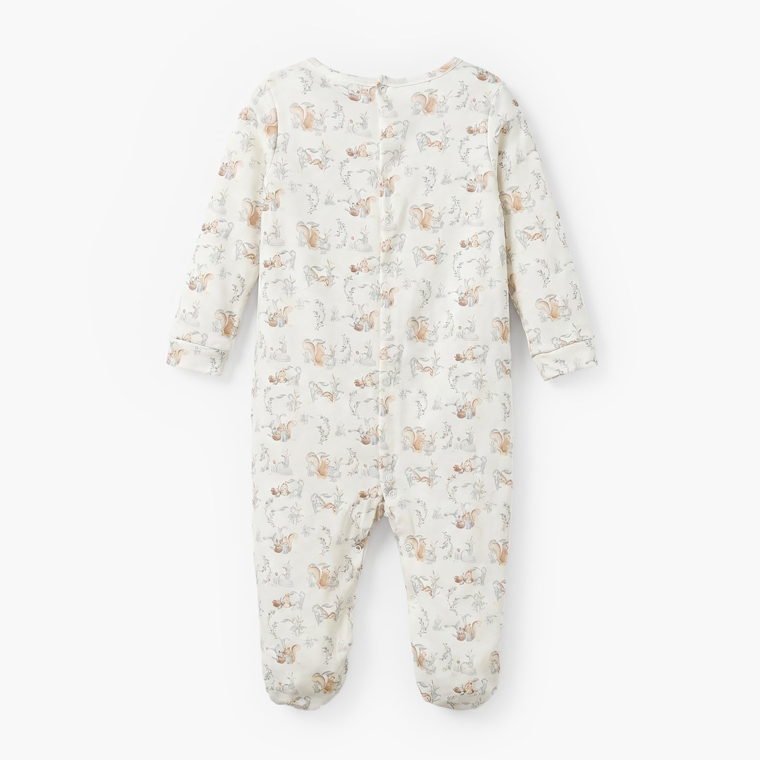 Juniors Rabbit Print Sleepsuit with Pintuck and Button Detail