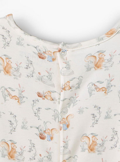 Juniors Rabbit Print Sleepsuit with Pintuck and Button Detail-baby-boys-clothing-nightwear-sleepsuits-image-6