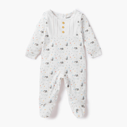 Juniors All-Over Print Closed Feet Sleepsuit with Long Sleeves - Set of 2