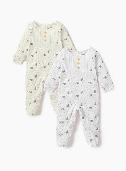 Juniors All-Over Print Closed Feet Sleepsuit with Long Sleeves - Set of 2-baby-boys-clothing-nightwear-sleepsuits-image-2