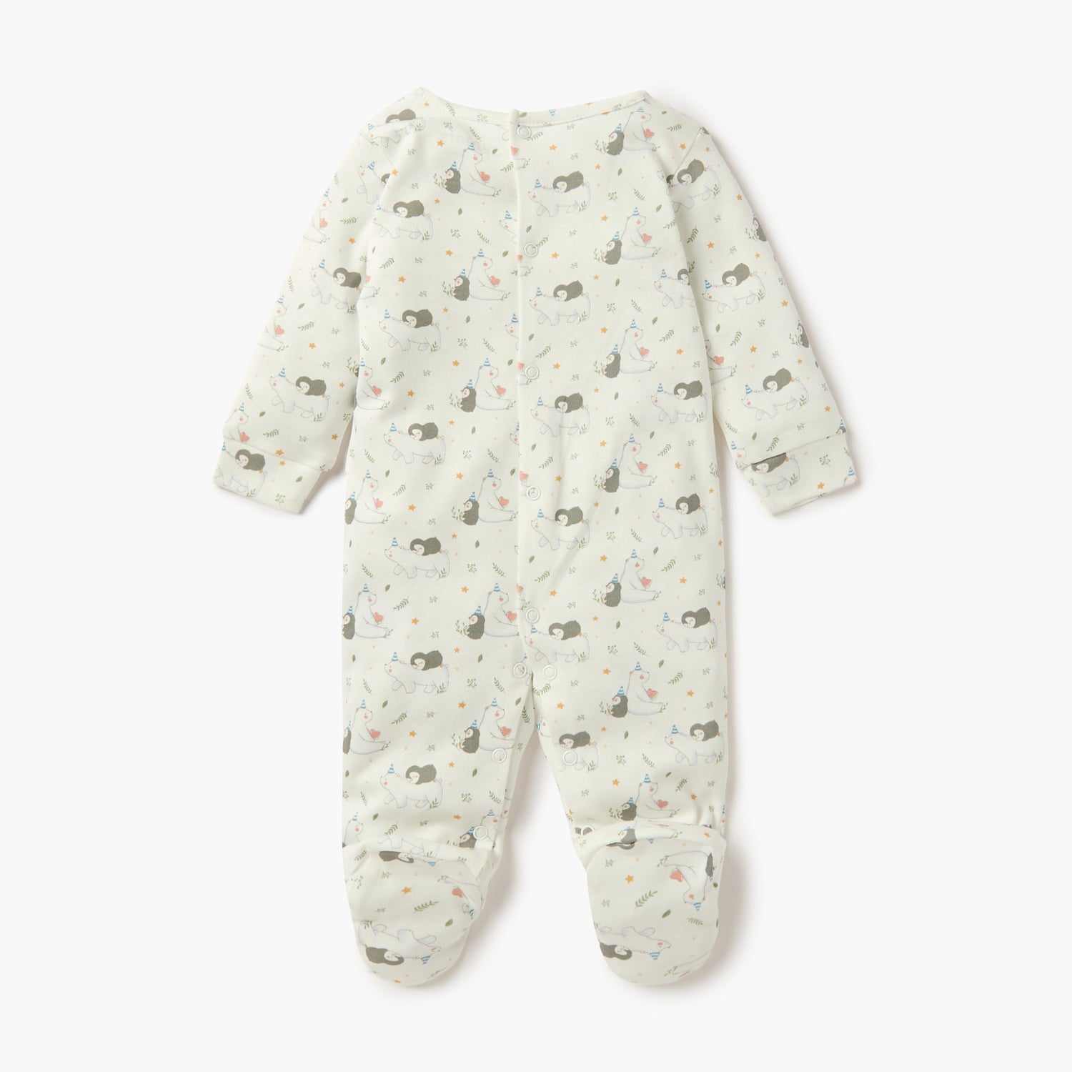 Juniors All-Over Print Closed Feet Sleepsuit with Long Sleeves - Set of 2