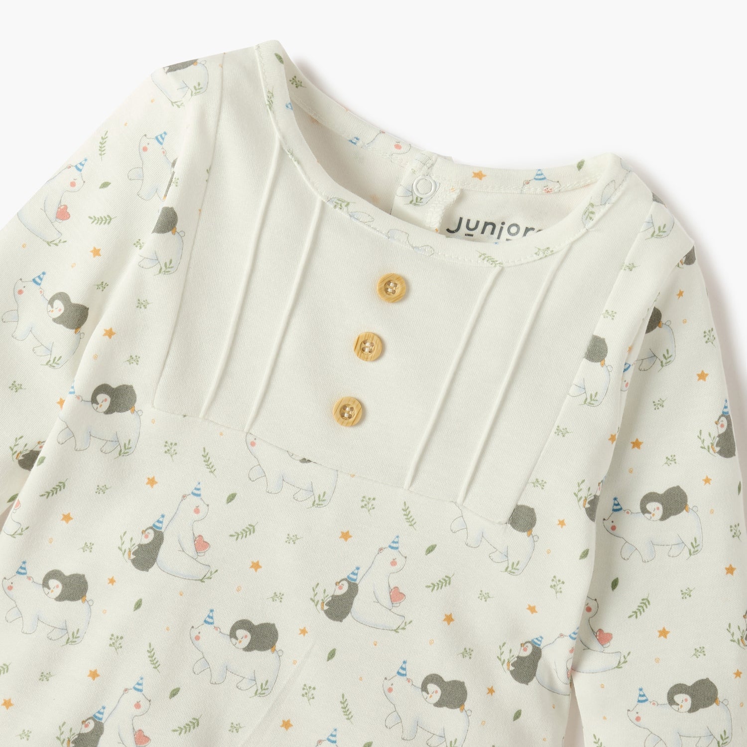 Juniors All-Over Print Closed Feet Sleepsuit with Long Sleeves - Set of 2