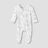Juniors Bamboo Cotton Collared Long Sleeves Sleepsuit with Floral Print - White / 12-18 mths