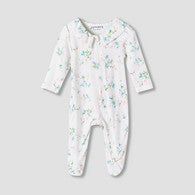 Juniors Bamboo Cotton Collared Long Sleeves Sleepsuit with Floral Print-undefined-image-1