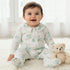 Juniors Bamboo Cotton Collared Long Sleeves Sleepsuit with Floral Print - White / 12-18 mths