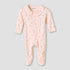 Juniors Bamboo Cotton Collared Long Sleeve Sleepsuit with Floral Print - Pink / 12-18 mths