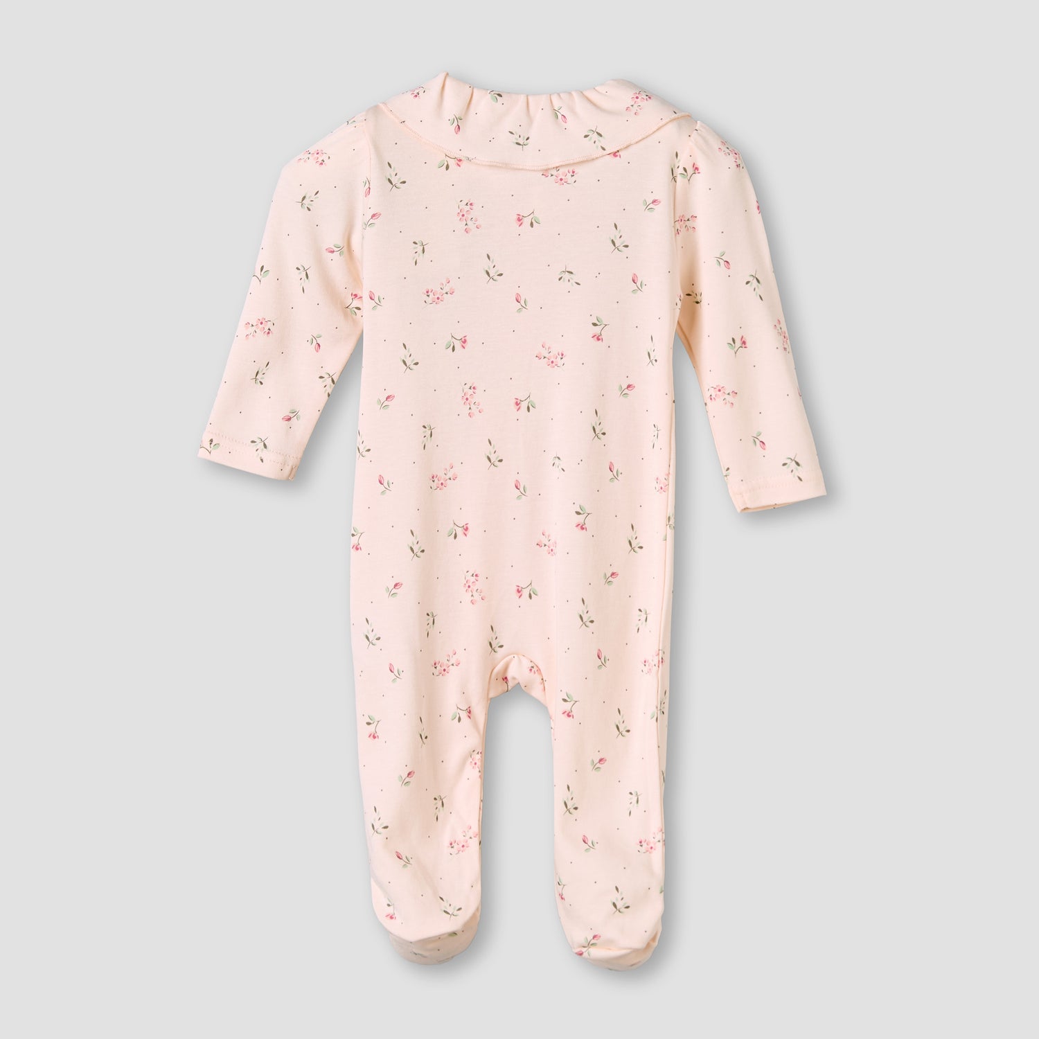 Juniors Bamboo Cotton Collared Long Sleeve Sleepsuit with Floral Print