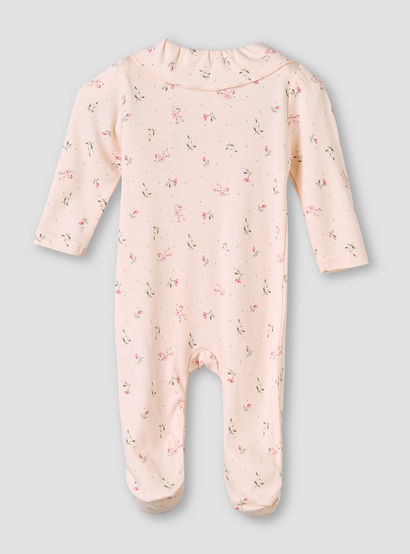 Juniors Bamboo Cotton Collared Long Sleeve Sleepsuit with Floral Print-baby-girls-clothing-nightwear-sleepsuits-image-3