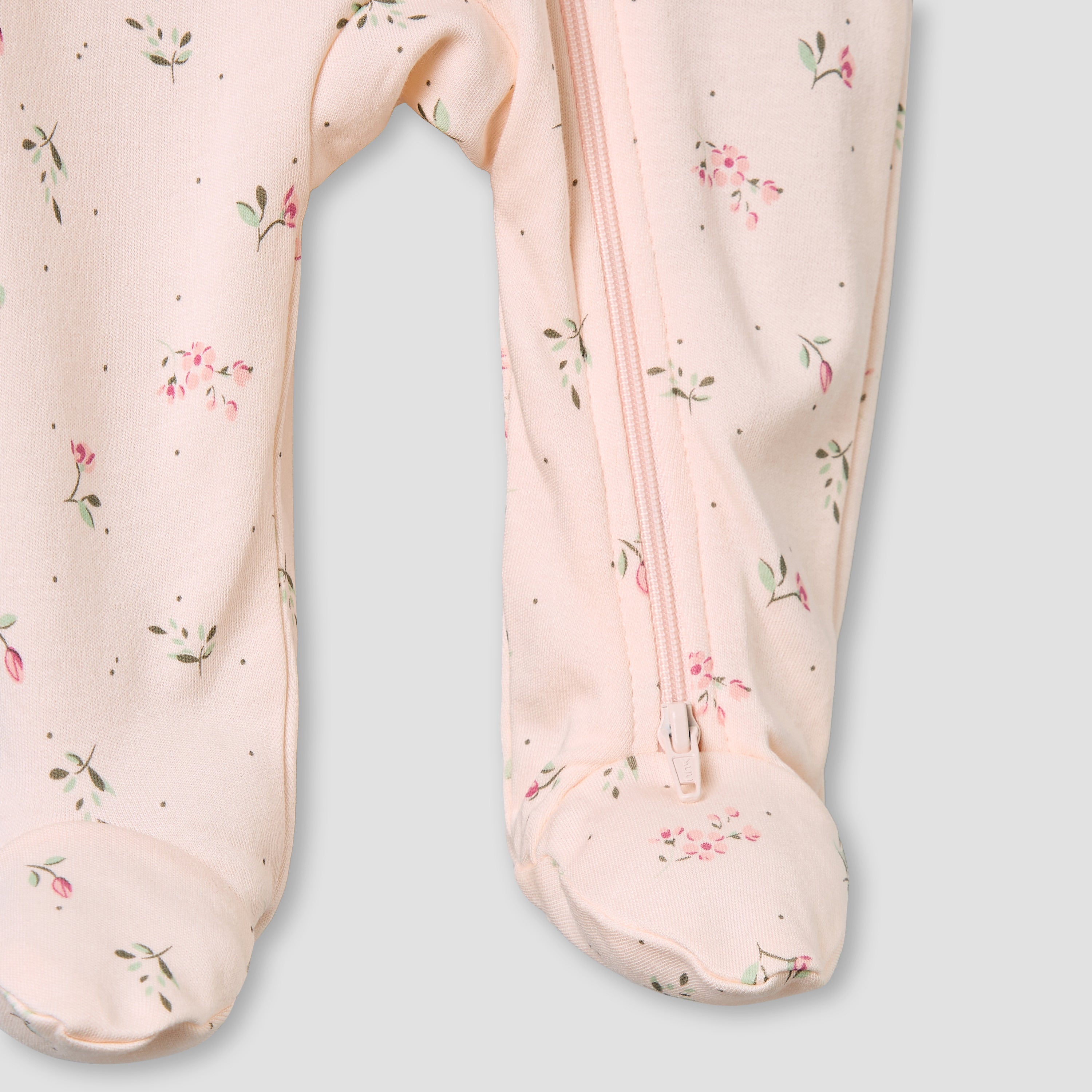 Juniors Bamboo Cotton Collared Long Sleeve Sleepsuit with Floral Print