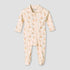 Juniors Bamboo Cotton Collared Long Sleeve Sleepsuit with Lion Print - Beige / 12-18 mths