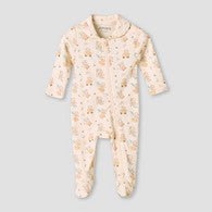 Juniors Bamboo Cotton Collared Long Sleeve Sleepsuit with Lion Print-undefined-image-1