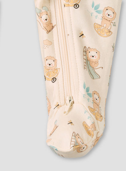 Juniors Bamboo Cotton Collared Long Sleeve Sleepsuit with Lion Print-baby-boys-clothing-nightwear-sleepsuits-image-5