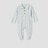Juniors Cotton Collared Long Sleeves Sleepsuit with Bunny Print - Blue / 12-18 mths